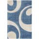 Plush blue Textured Living Rug